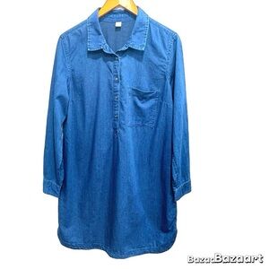 Old Navy Blue Mini Dress shirt Sz: Large